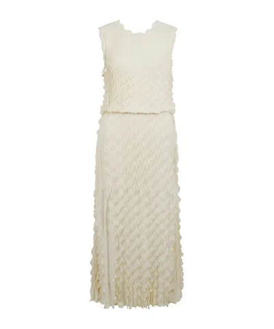 Ulla Johnson Long Pleated Dress. In White