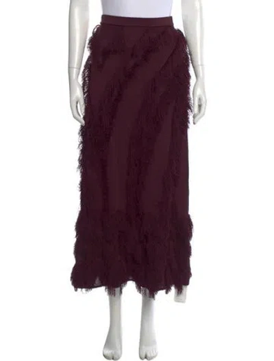 Pre-owned Ulla Johnson Long Skirt In Burgundy