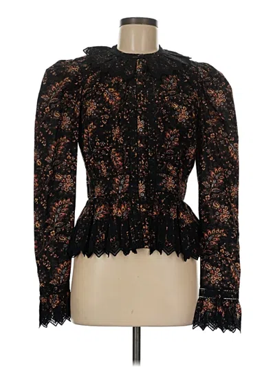 Pre-owned Ulla Johnson Long Sleeve Blouse In Black