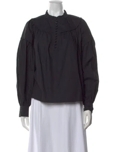 Pre-owned Ulla Johnson Long Sleeve Blouse In Black