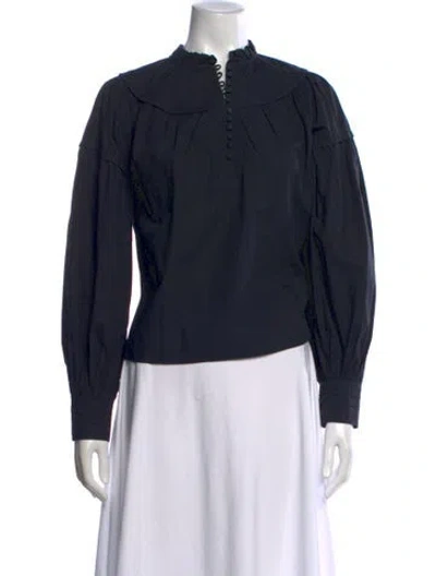 Pre-owned Ulla Johnson Long Sleeve Blouse In Black