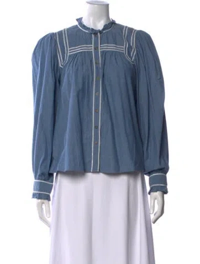 Pre-owned Ulla Johnson Long Sleeve Blouse In Blue