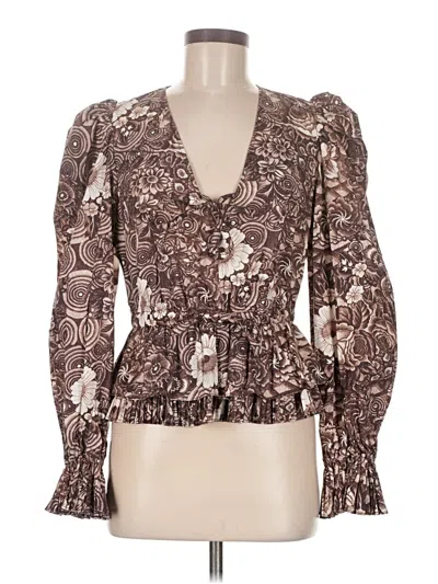 Pre-owned Ulla Johnson Long Sleeve Blouse In Brown