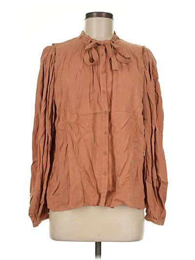 Pre-owned Ulla Johnson Long Sleeve Blouse In Brown