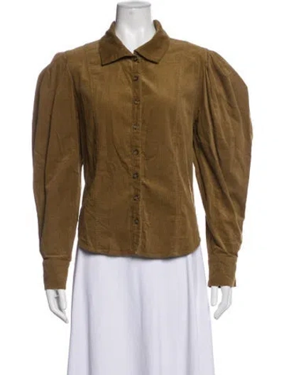 Pre-owned Ulla Johnson Long Sleeve Blouse In Gold