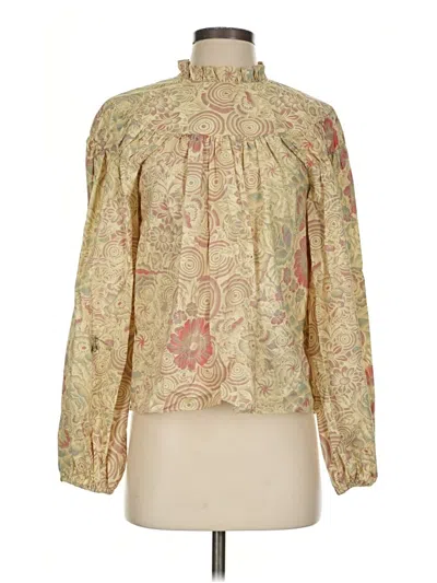 Pre-owned Ulla Johnson Long Sleeve Blouse In Gold