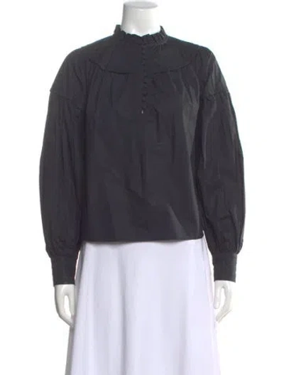 Pre-owned Ulla Johnson Long Sleeve Blouse In Gray