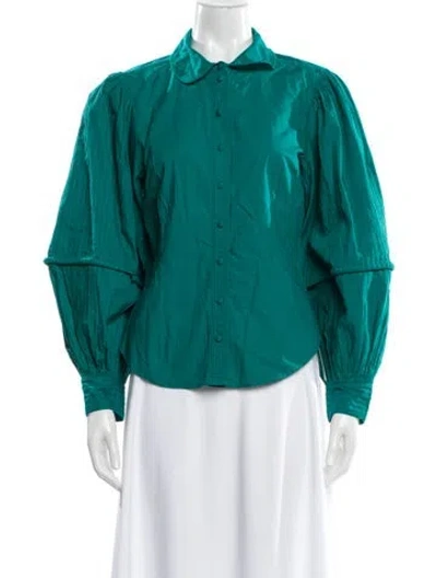 Pre-owned Ulla Johnson Long Sleeve Blouse In Green