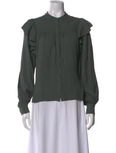 Pre-owned Ulla Johnson Long Sleeve Blouse In Green