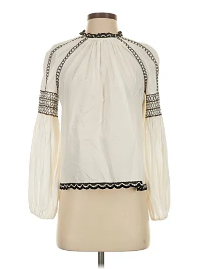 Pre-owned Ulla Johnson Long Sleeve Blouse In Ivory
