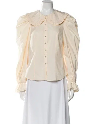 Pre-owned Ulla Johnson Long Sleeve Blouse In Neutral