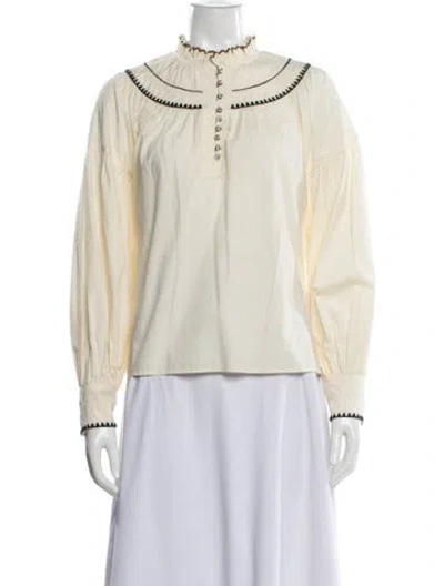Pre-owned Ulla Johnson Long Sleeve Blouse In Neutral