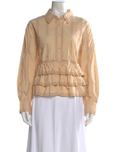 Pre-owned Ulla Johnson Long Sleeve Blouse In Neutral