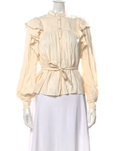 Pre-owned Ulla Johnson Long Sleeve Blouse In Neutral