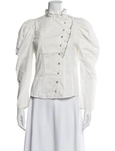 Pre-owned Ulla Johnson Long Sleeve Blouse In Neutral