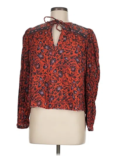Pre-owned Ulla Johnson Long Sleeve Blouse In Red