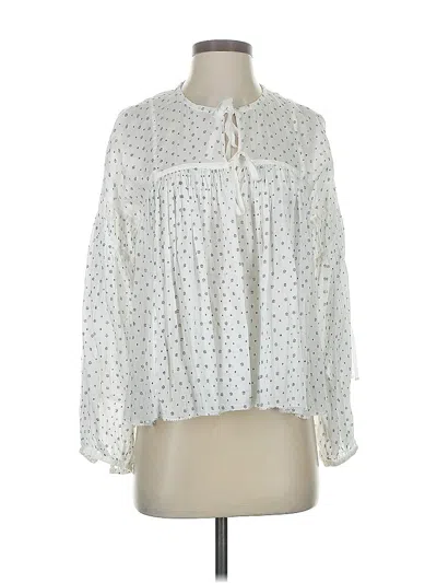 Pre-owned Ulla Johnson Long Sleeve Blouse In White