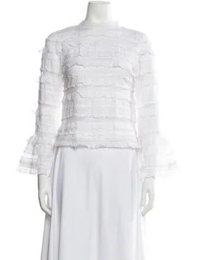 Pre-owned Ulla Johnson Long Sleeve Blouse In White