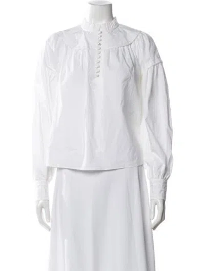 Pre-owned Ulla Johnson Long Sleeve Blouse In White