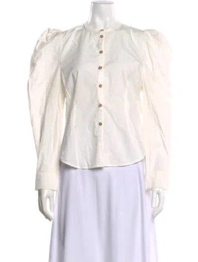 Pre-owned Ulla Johnson Long Sleeve Blouse In White