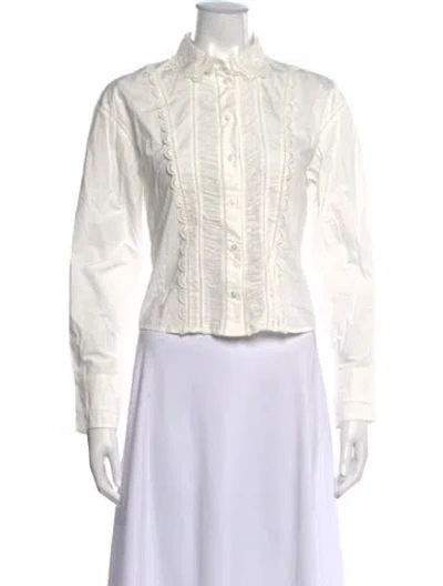Pre-owned Ulla Johnson Long Sleeve Blouse In White