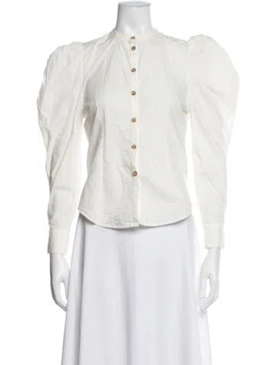 Pre-owned Ulla Johnson Long Sleeve Blouse In White