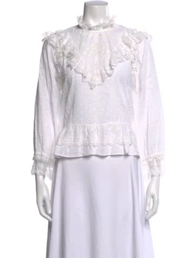 Pre-owned Ulla Johnson Long Sleeve Blouse In White