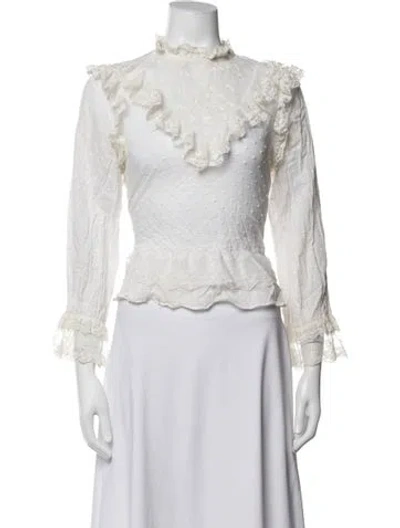 Pre-owned Ulla Johnson Long Sleeve Blouse In White
