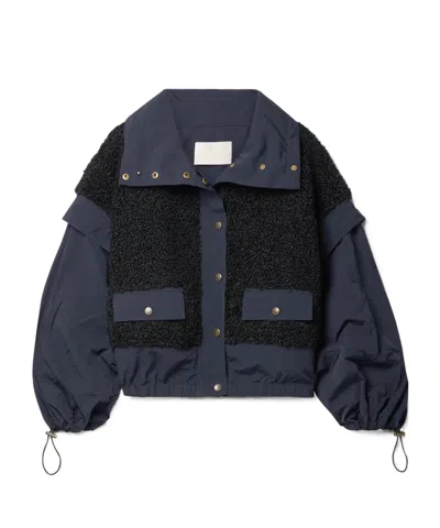 Ulla Johnson Aidan Shell And Fleece Jacket In Navy