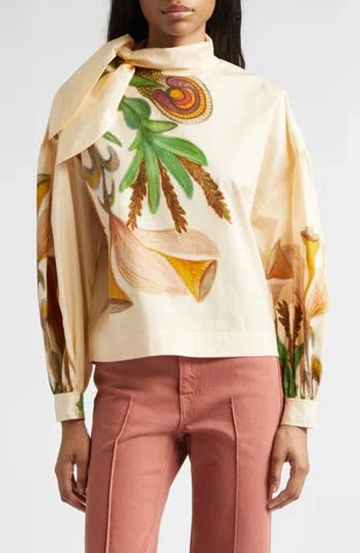 Ulla Johnson Pastel Long Sleeve Silk Blouse Inner Nature In Multi