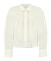 Ulla Johnson Samira Lace Trim Blouse With Pleats And Scalloped Edges In White