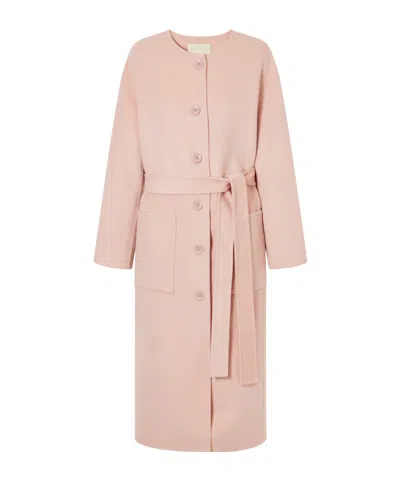 Ulla Johnson Fernanda Belted Felted Wool And Cashmere-blend Coat In Pink
