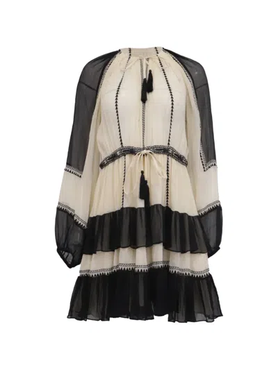 Pre-owned Ulla Johnson Loreli Colour-block Mini Dress In Neutral