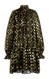 Ulla Johnson Loretta Metallic Polka Dot Silk Dress In Multi