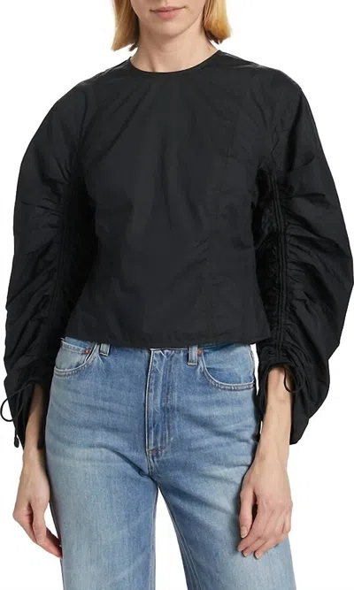 Ulla Johnson Lorna Fitted Cotton Poplin Blouse In Black
