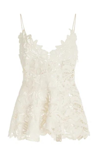 Ulla Johnson Lotta Linen Lace Tank Top In White