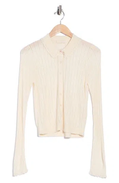 Ulla Johnson Lottie Pointelle Rib Cardigan In Pink