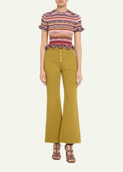Ulla Johnson Lou Button Up Jean In Argan In Black