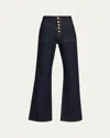 Ulla Johnson Lou Five-button Flared Jeans In Blue
