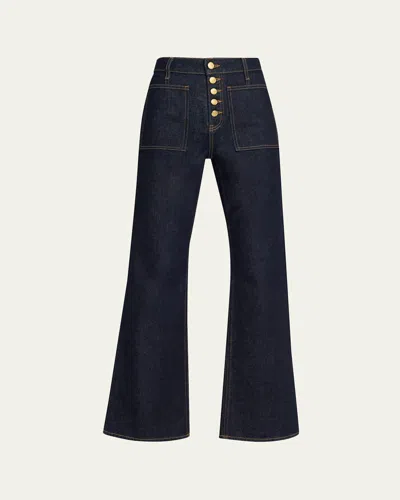 Ulla Johnson Lou Five-button Flared Jeans In Blue