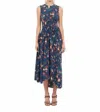 Ulla Johnson Luca Print Sleeveless Silk Midi Dress In Multi