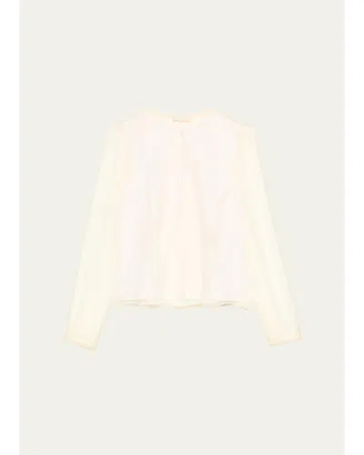 Ulla Johnson Lucette Long-sleeve Blouse In Pearled Ivory