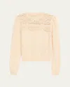 Ulla Johnson Lucette Openwork Crewneck Sweater In Neutral