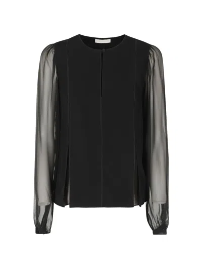 Ulla Johnson Lucette Sheer-sleeve Blouse In Black