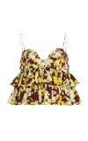 Ulla Johnson Lucia Ruffled Cotton Tank Top In Multi