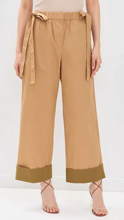Ulla Johnson Luciena Cropped Pant In Sahara Colorblock In Brown