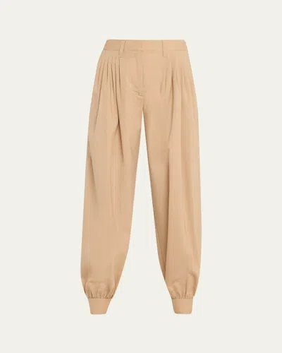 Ulla Johnson Luella Pleated Wool-blend Pants In Black