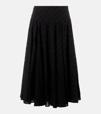 Ulla Johnson Malia Pleated Drawstring Maxi Skirt In Black
