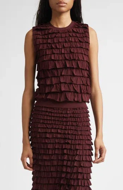 Ulla Johnson Lula Ruffle Tank In Claret