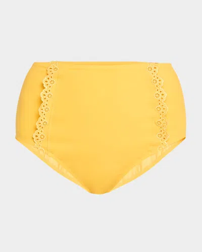 ULLA JOHNSON LUNAIRE EMBROIDERED BIKINI BOTTOMS